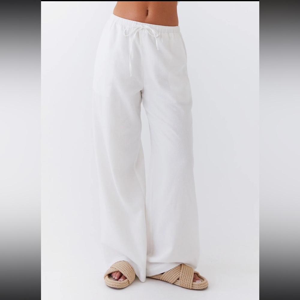 Peppermayo fresh face linen pants in white
